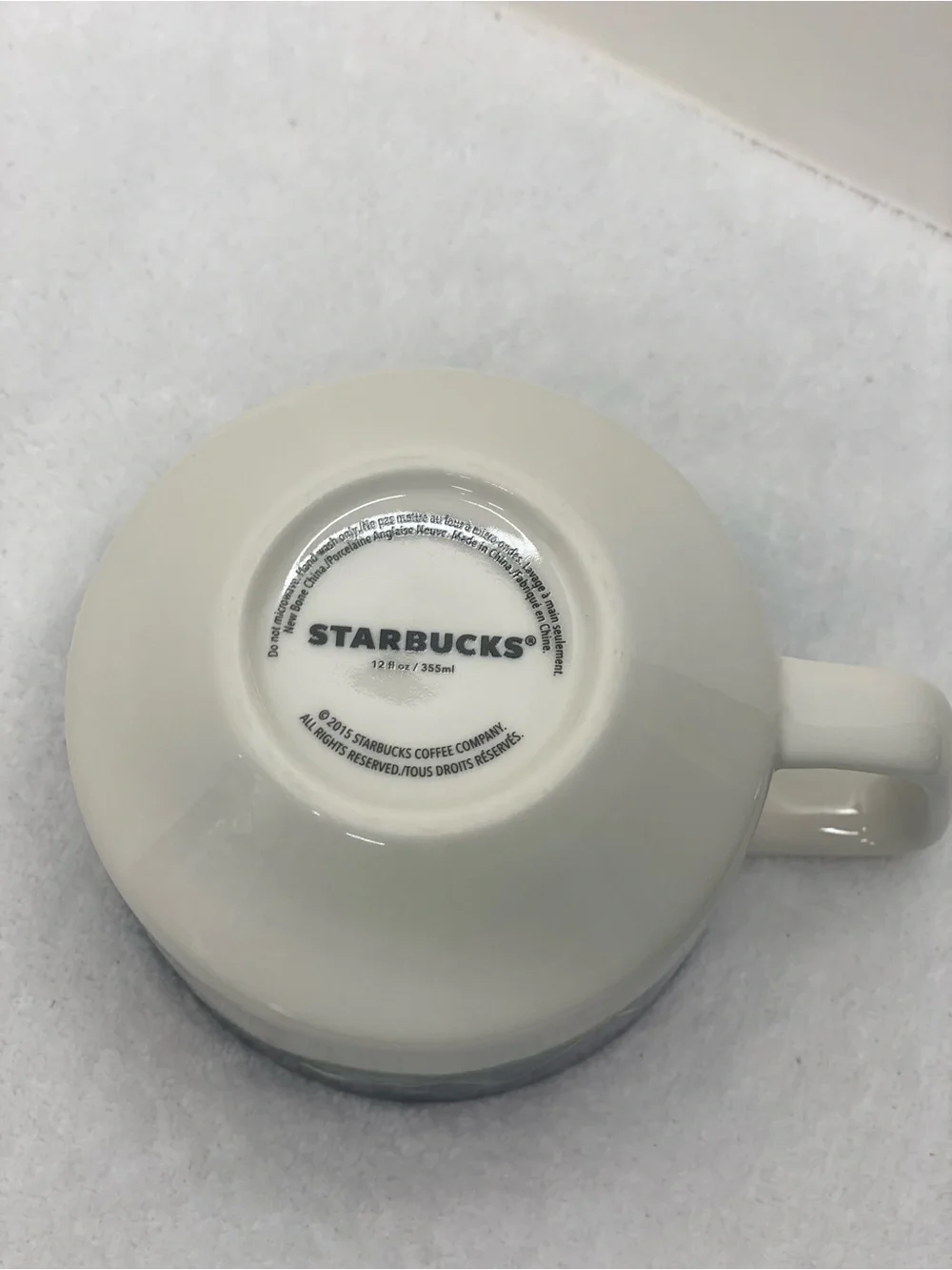 Starbucks 2015 Artisan Series 06/08 12 ounce Coffee Mug Mountain Design Gold RIm
